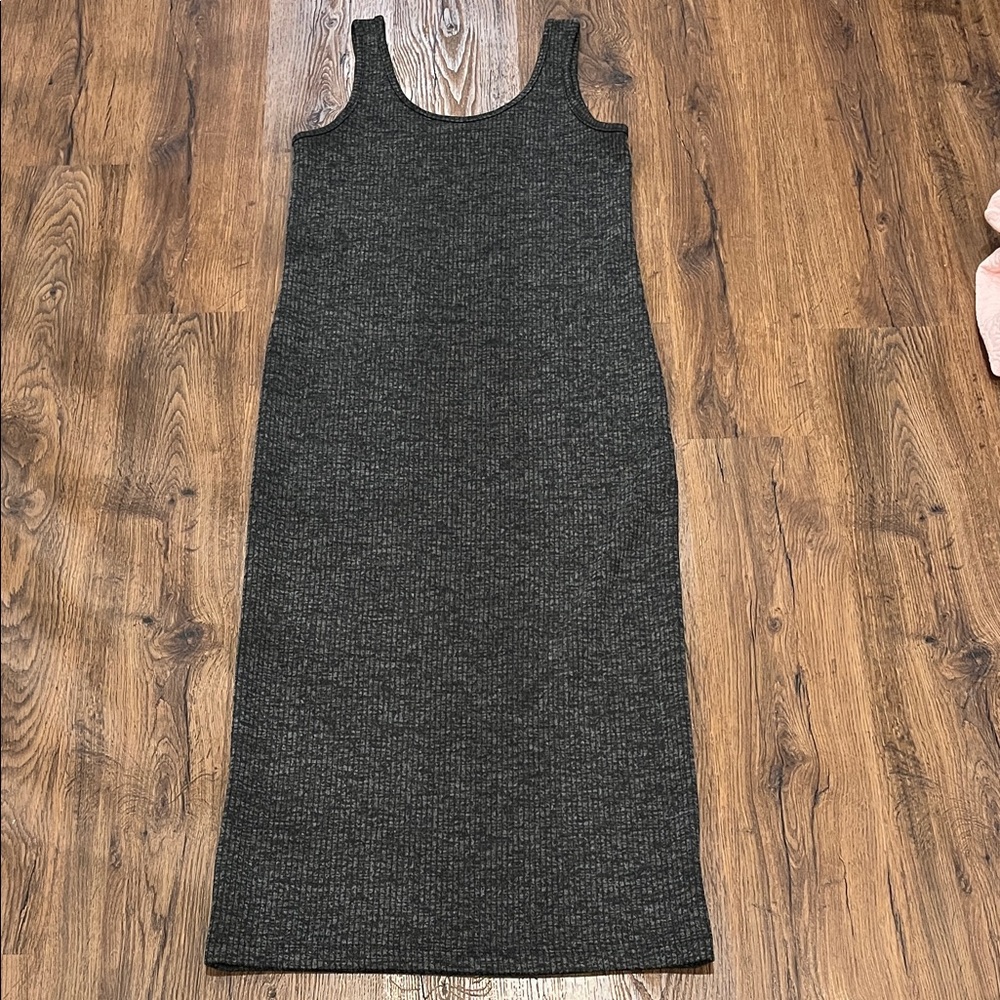 Lily Morgan Women’s Ribbed Casual Charcoal Gray Dress Size S/P (B5)